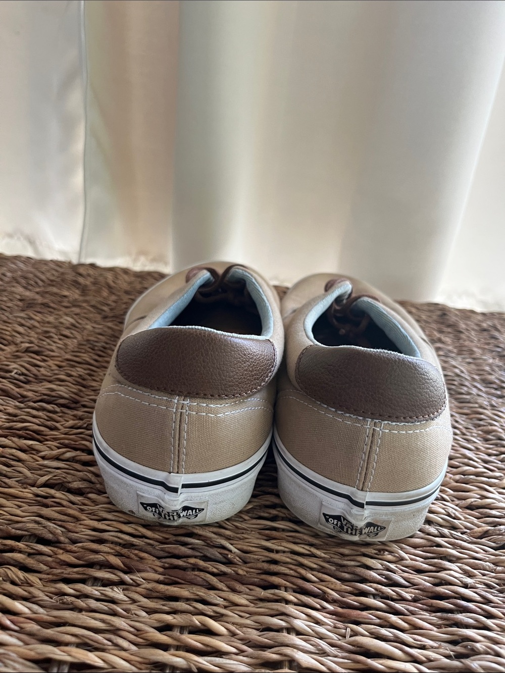 Men’s Vans Authentic Low Top Canvas Sneakers - Beige & Brown - Picture 5 of 10